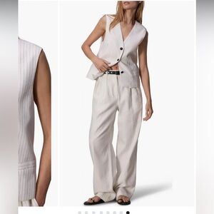 Rag & Bone Erin Stripe Cotton & Linen Vest size small